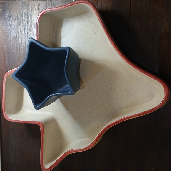 Texas Chip And Blue Star Dip Dish - Saratoga - Treasure Craft — Vintage 90's
